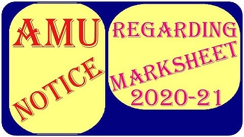 URGENT NOTICE OF AMU REGARDING MARKSHEET FOR NON-TEST COURSES 2020-21|| ALIG GS CLASSES