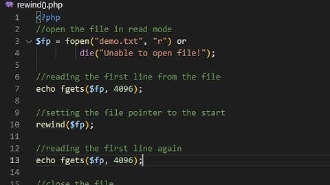 PHP | rewinddir function