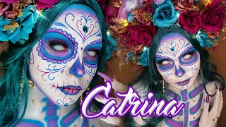 TUTORIAL MAQUILLAJE DE CATRINA | TONOS AZULES Y MORADOS | DÍA DE MUERTOS 💙💜🎨