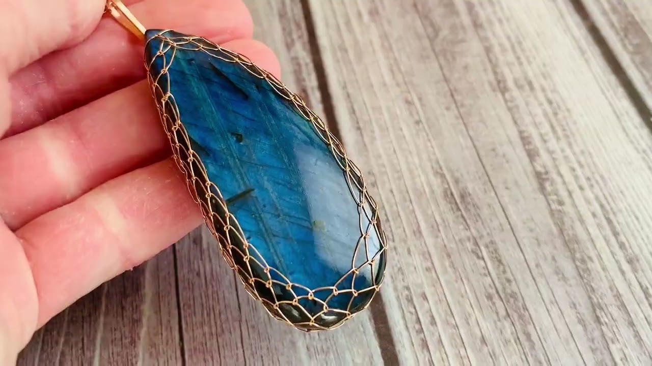 Blue Labradorite Pendant Necklace 14k Rose Gold Filled Klee Angelie Jewelry "Rosé and the Rainstorm"