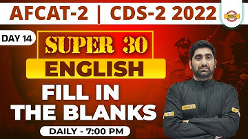 AFCAT/CDS 2 2022 English | CDS English fill in the blanks by Nitin Sir