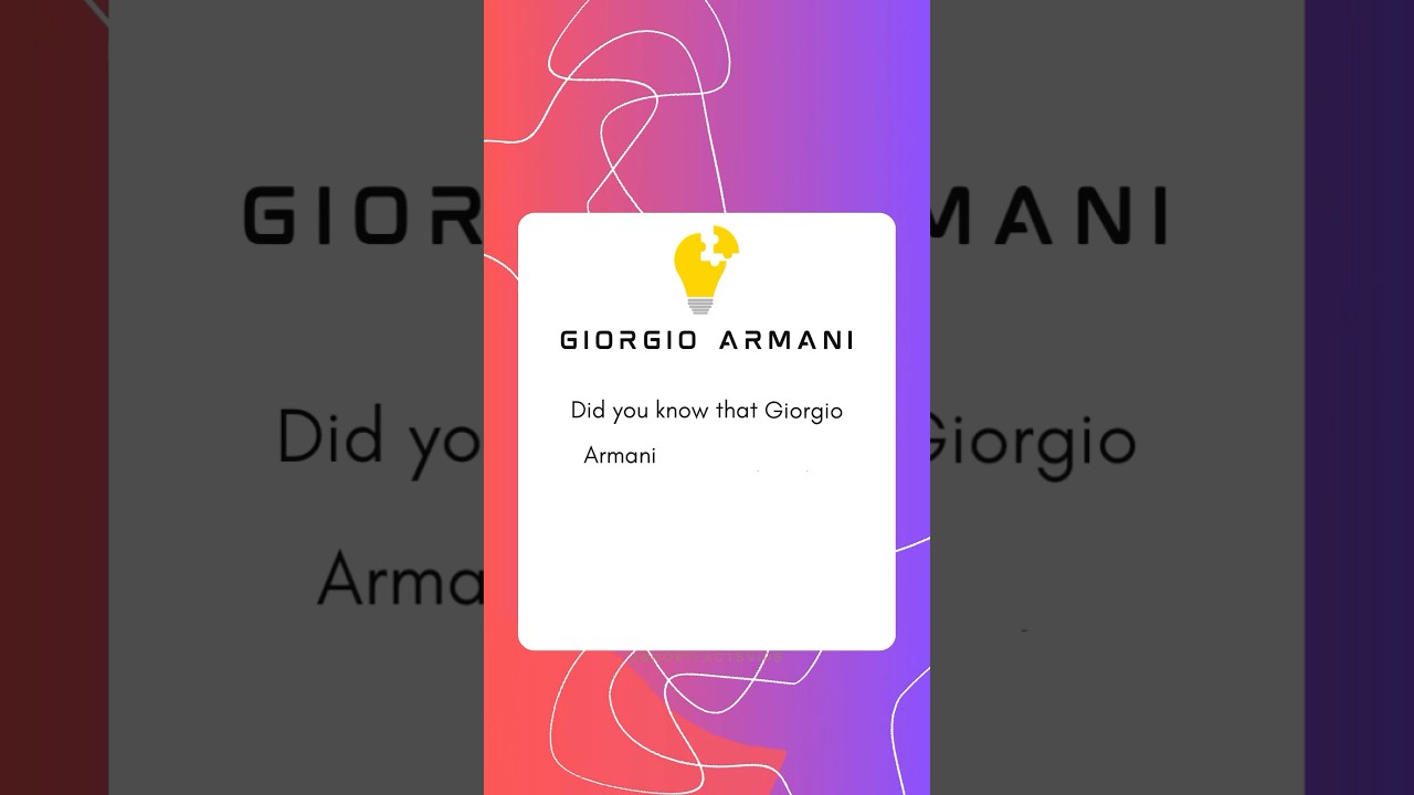 #Celebrity Facts: Giorgio Armani - YouTube