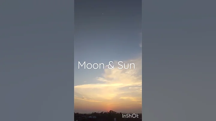 Rising moon & setting Sun in same frame #sky #sun #moon #garden #scenery #sunset #garden