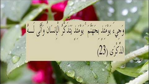 القران الكريم سورة الفجر الاية 23