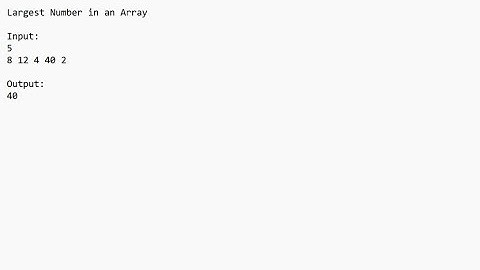 Largest Number in an Array using C #sweetytech #coding 