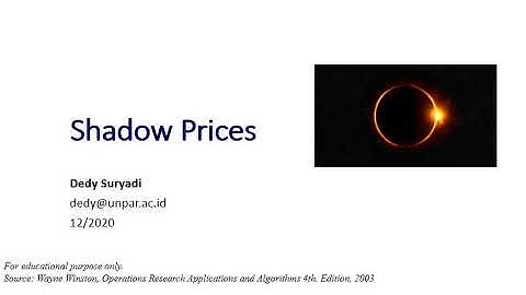 Week11.7 Shadow Prices