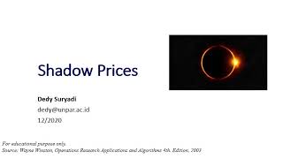 Week11.7 Shadow Prices