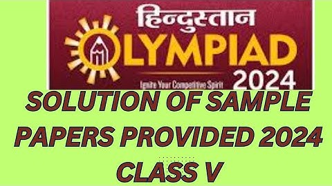 Hindustan Olympiad sample paper for 2024 class 5 #olympiad ##prepration #howto #solutions #class5