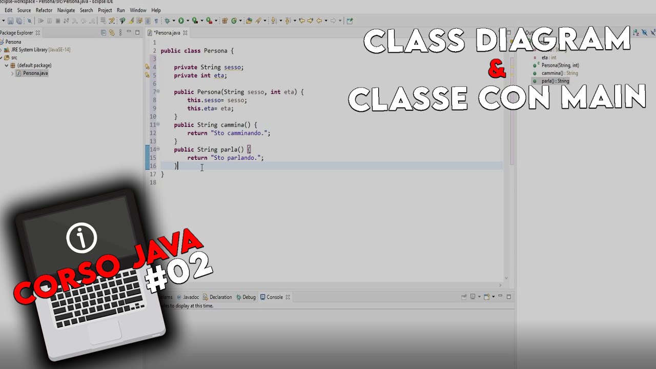 Class diagram & creazione classe con main - Corso Java #02 - YouTube