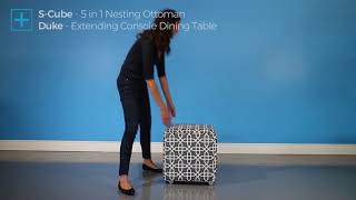 THE S-CUBE 5-in-1 Nesting Ottoman | Small Space Plus