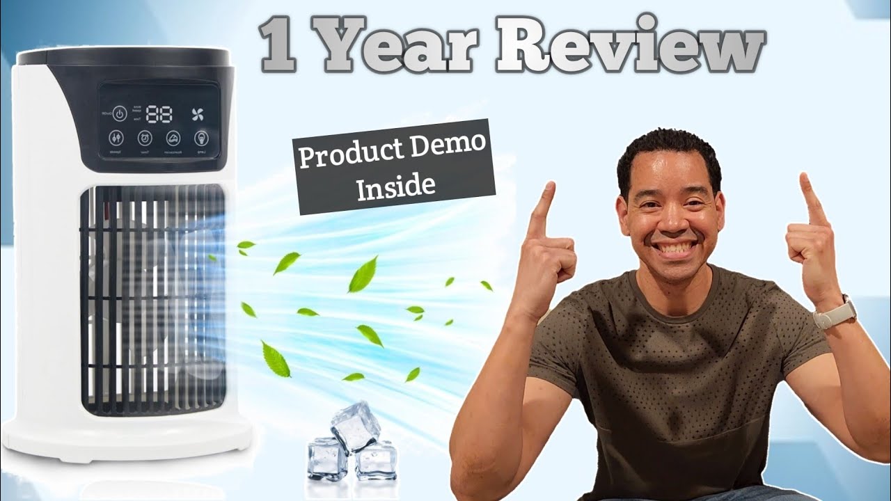 Beat the Heat Portable AC Mini Air Cooler Review Desk Fan w/ 6 Speeds, LED Lights & Timing