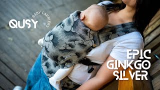 Qusy Epic Ginkgo Silver - Adjustable Ergonomic Baby Carrier