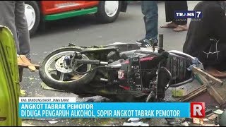 Supir Angkot Mabuk Tabrak Sepeda Motor
