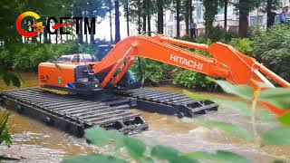 GETM AMPHIBIOUS EXCAVATOR GET210 PONTOON WITH HITACHI ZX200