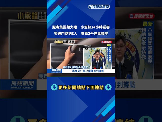 販毒集團藏身大樓"小蜜蜂"送毒 警破門逮到8人－民視新聞