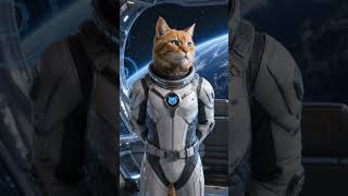 Space Cat Explorer 🚀🐱 | Futuristic Astronaut Cat in Orbit Above Earth