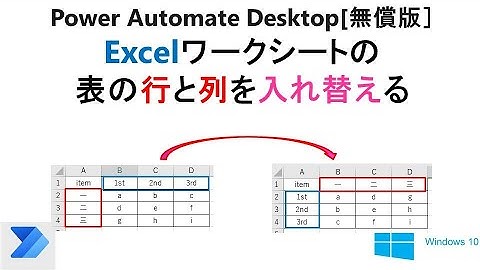 【実践 Excelの自動操作】Power Automate Desktop［無償版]で、Excelの行と列を入れ替えて貼り付けを試しました。 V19 PAD Excel Table Transpose