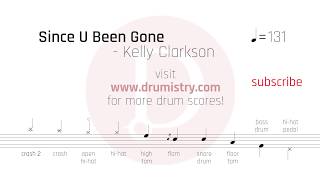 Kelly Clarkson - Since U Been Gone Drum Score chords