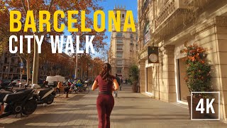 Barcelona Walking Tour πͺπΈ | Avenida Diagonal: Luxury & Modernism | 4K