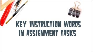 Famous What do the key instruction words in assignment tasks mean? Profile