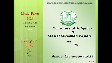Model Paper Class 11 Class 12 Inter Board Karachi | Paper Scheme 2023