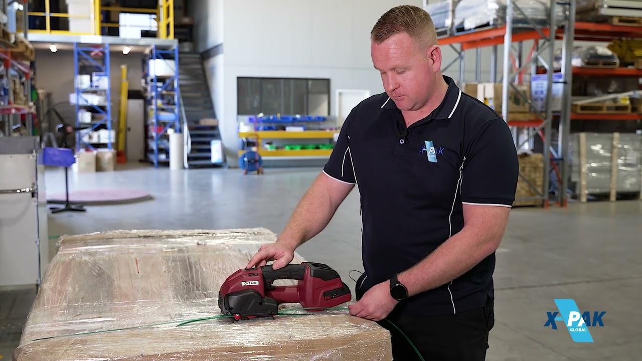 How to operate X-Pak’s CHT460 Battery Tool for PET Strapping