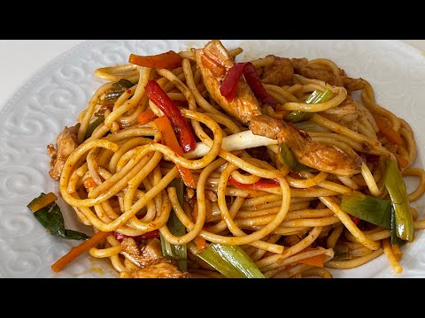 TAVUKLU NOODLE#ÇİN MAKARNASI TARİFİ#ChickenNoodlesMaking#ChinesischgebrateneNudeln#Chinesefoodrecipe