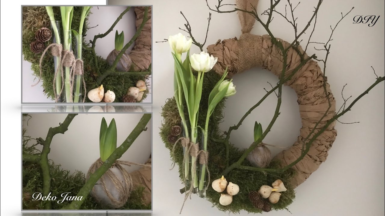 DIY: Wohn.- und  Dekoidee, Kranz Gestaltung , Frühlingslaune für die Türe 😃, (How to) / Deko Jana