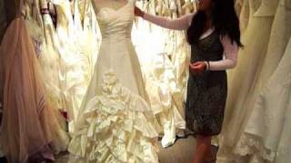 Taffeta A-Line Ruffle Skirt Wedding Dress Wedding Gown by Ring #HA3113