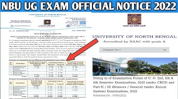NBU - UG Examination From fillup Official Notice 2022 || University of North Bengal || Exam fees