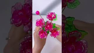 How to make beads flowers | beads flowers tutorial | beads flowers for home decorations tutorial