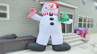 12ft GIANT Christmas Snowman Inflatable Built In Pump
