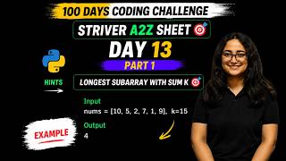🚀 Day 13 of Striver A2Z DSA Sheet | Longest Subarray with Sum K | Brute force approach