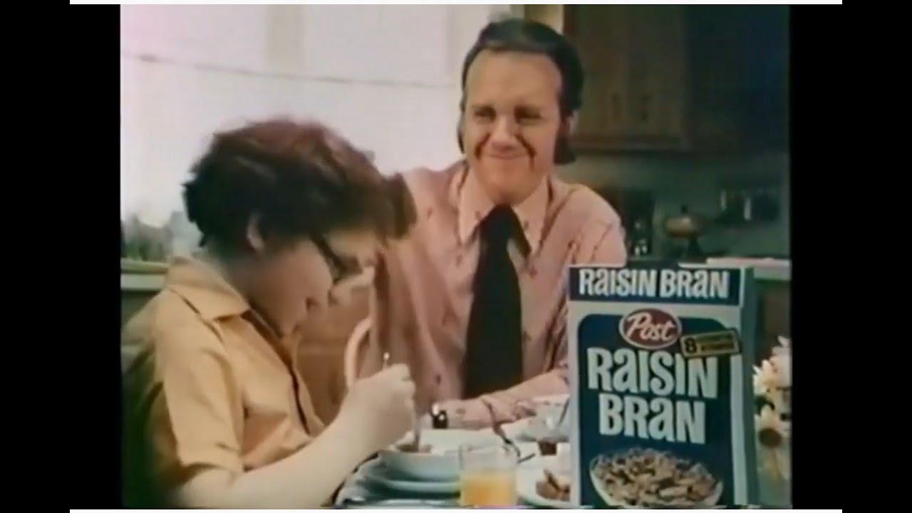 Post Raisin Bran Cereal Commercial (Chuck McCann, 1974) YouTube