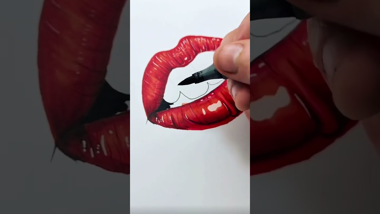 Lip drawing and how to, on the website! Copic Markers  for the win! Get your Copic markers with us!