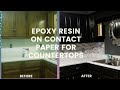 Epoxy Resin over contact paper countertops! It works!! Live demo including mess ups.