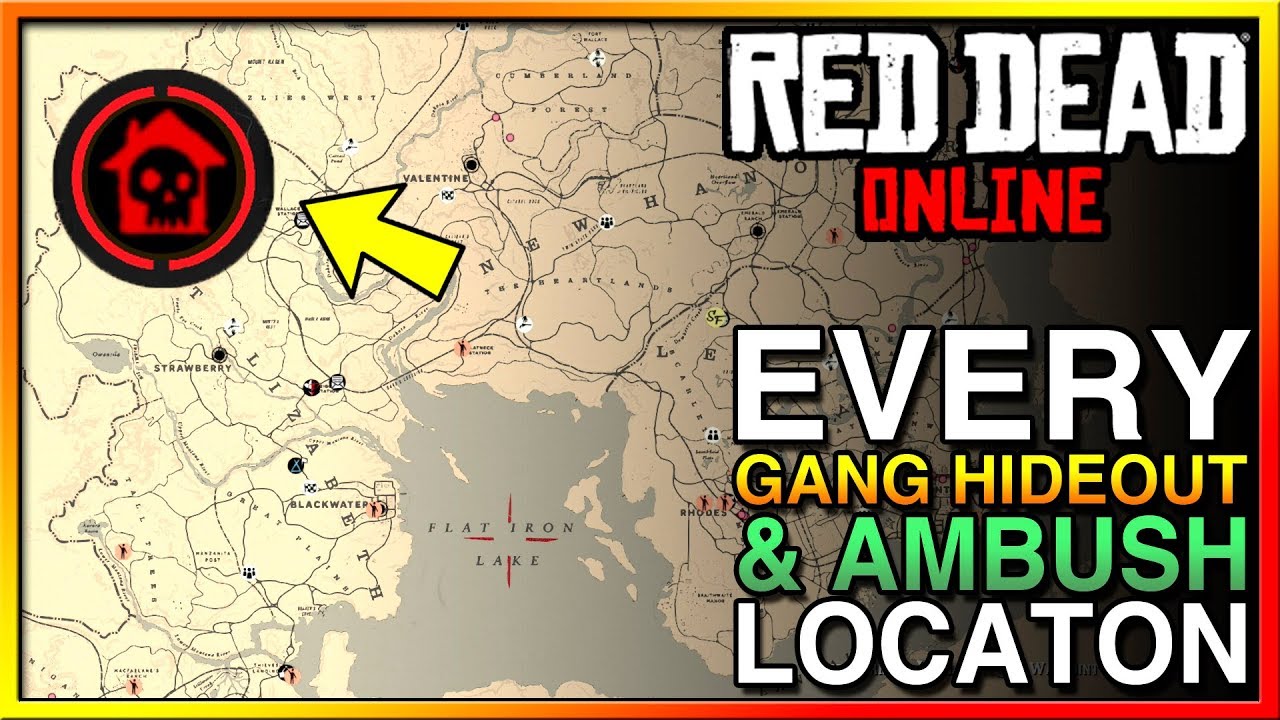 Online Treasure Map Locations, Gang Hideouts, and Gold Bars - Red