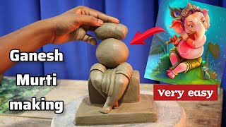 Very Easy Ganapati Murti Making For Beginners Clay Art Ganesh