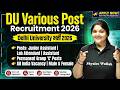 DU Recruitment 2026 | Permanent Group 'C' Posts | Male & Female | All India Vacancy | SSC Wallah
