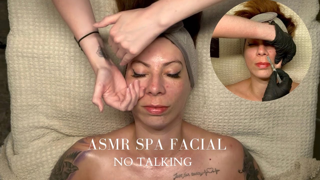 ASMR Spa Facial | Dermaplane after a Breakout and Soothing Massage for Sleep. No Talking