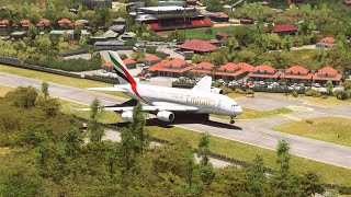 beautiful view of the plane when landing at the airport eps 0303