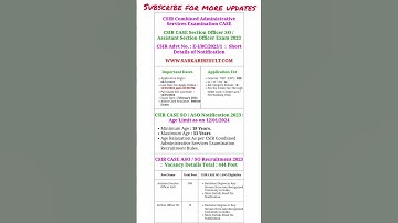 CSIR ASO Notification#govtjobs #csir #youtubeshorts