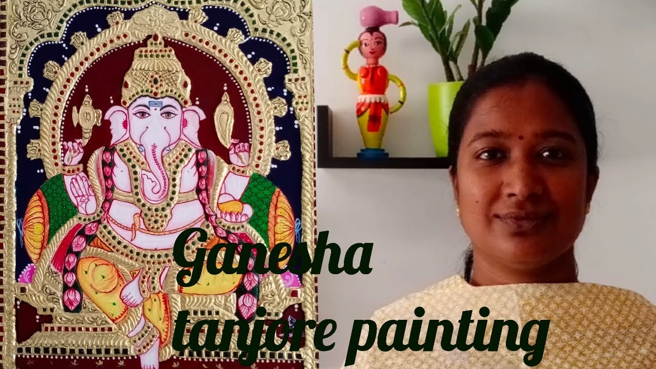 Lord Ganesha foiling work and Colouring | Tanjore Painting |Thanjavur Painting