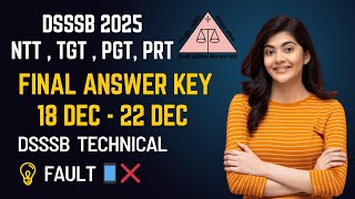 Dsssb Final Answer Key Link Activate Hogya H Technical Isshu Solve Ntt Special Inform