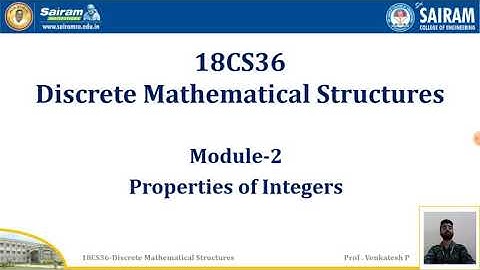 Lecture Video_18CS36_Module 2_Mathematical Induction-2_Venkatesh.P