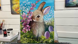 How To Paint an EASTER BUNNY Eggs and FLOWERS/ step by step painting/tutorial acrylic by Joni Young Art 27,842 views 2 months ago 1 hour, 6 minutes