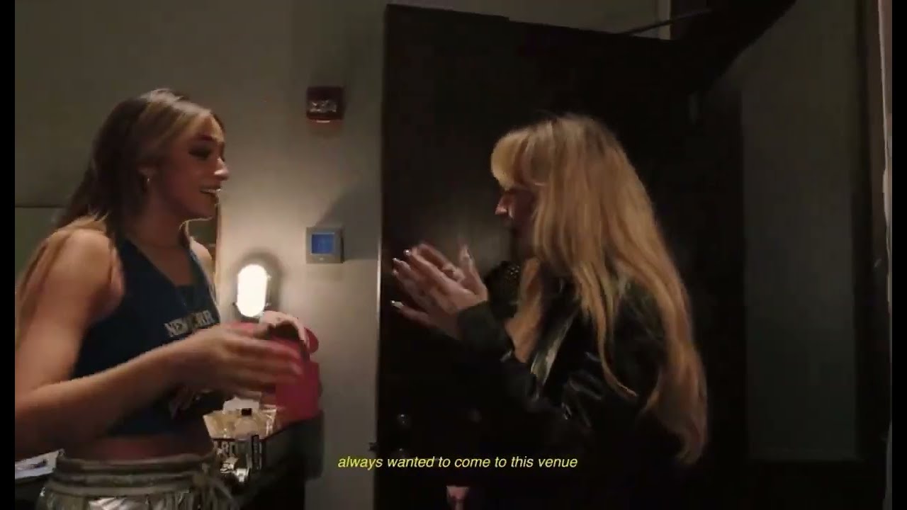 Sabrina Carpenter in Tate McRae's tour vlog.