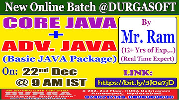 CORE JAVA + ADV. JAVA Online Training @ DURGASOFT
