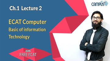 ECAT Computer Live Lecture 2, Ch no 1, Basic of information Technology