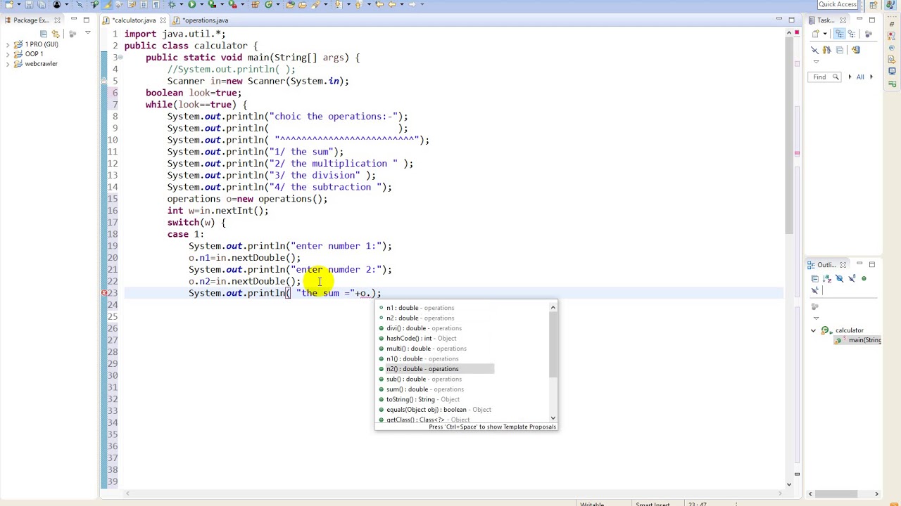 1/(OOP) calculator in java - YouTube
